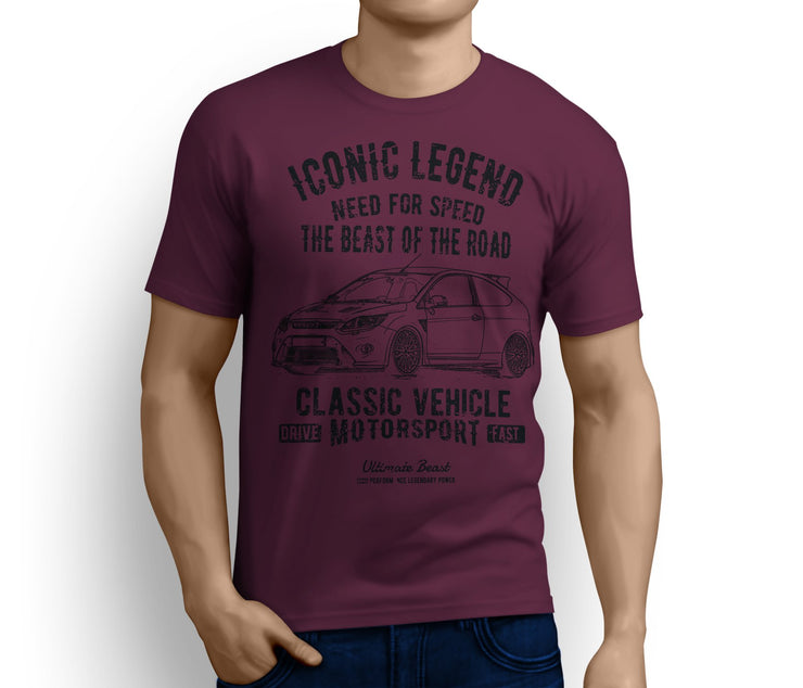 RH Illustration For A Ford Focus RS MK2 Motorcar Fan T-shirt - Jaxon lee