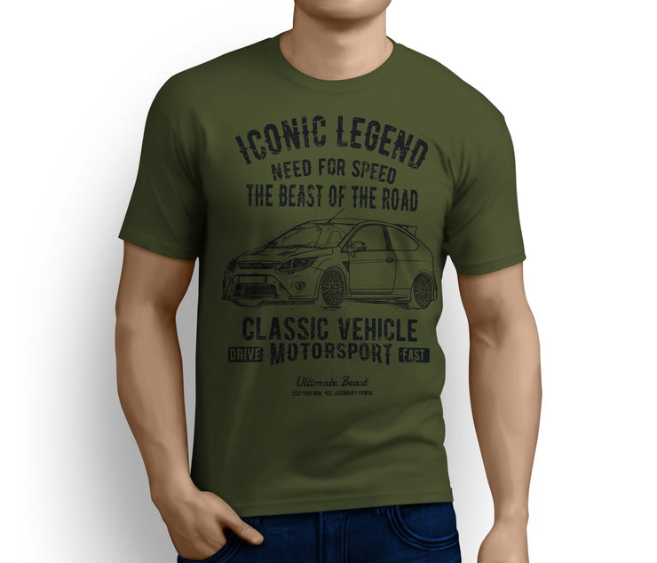 RH Illustration For A Ford Focus RS MK2 Motorcar Fan T-shirt - Jaxon lee