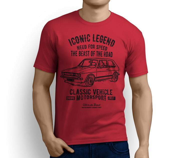 RH illustration for a Volkswagen GTI MK1 Motorcar fan T-shirt - Jaxon lee