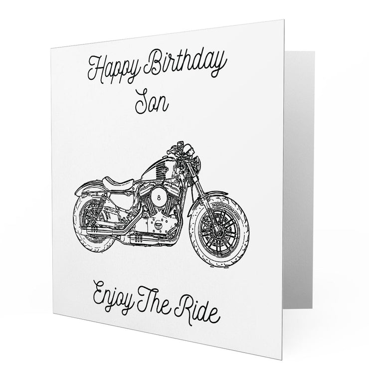 Jaxon Lee - Birthday Card for a Harley Davidson Forty Eight Motorbike fan