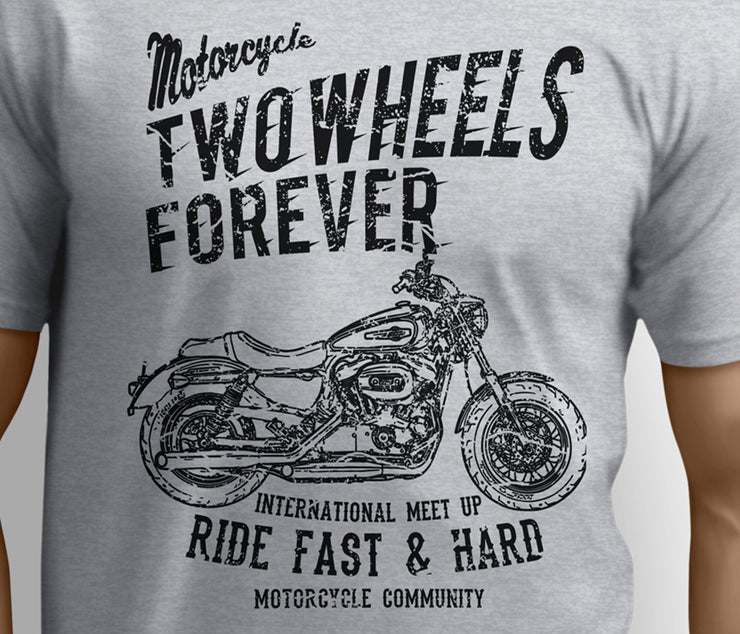 RH Art Tee aimed at fans of Harley Davidson 1200 Custom Motorbike - Jaxon lee