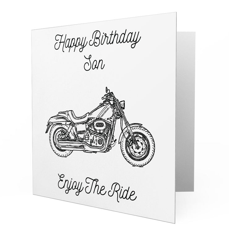 Jaxon Lee - Birthday Card for a Harley Davidson Fat Bob Motorbike fan