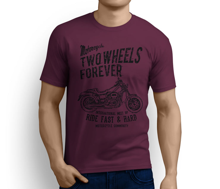 RH Art Tee aimed at fans of Harley Davidson Fat Bob Motorbike - Jaxon lee