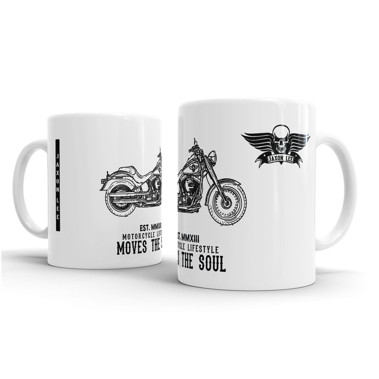 JL Art Mug aimed at fans of Harley Davidson Fat Boy Motorbike