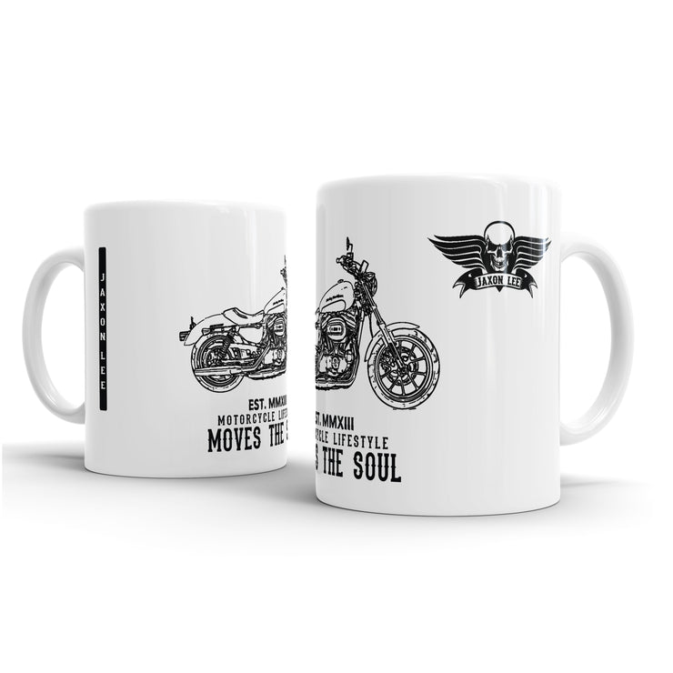 JL Art Mug aimed at fans of Harley Davidson SuperLow Motorbike