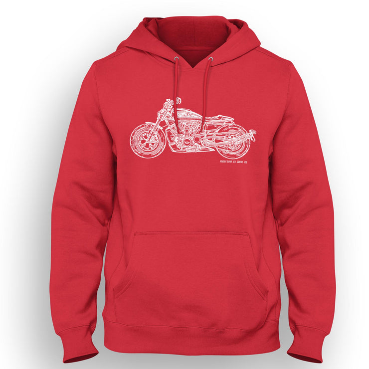 JL Illustration For A Harley Davidson Sportster S Motorbike Fan Hoodie