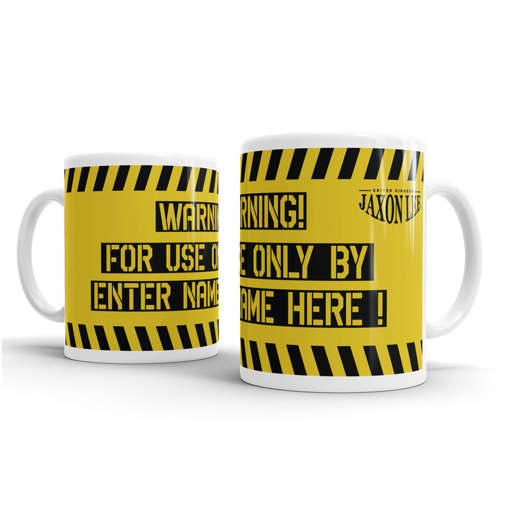 Jaxon Lee - Hazard Warning Stripe Design – Fun Birthday Gift Mug