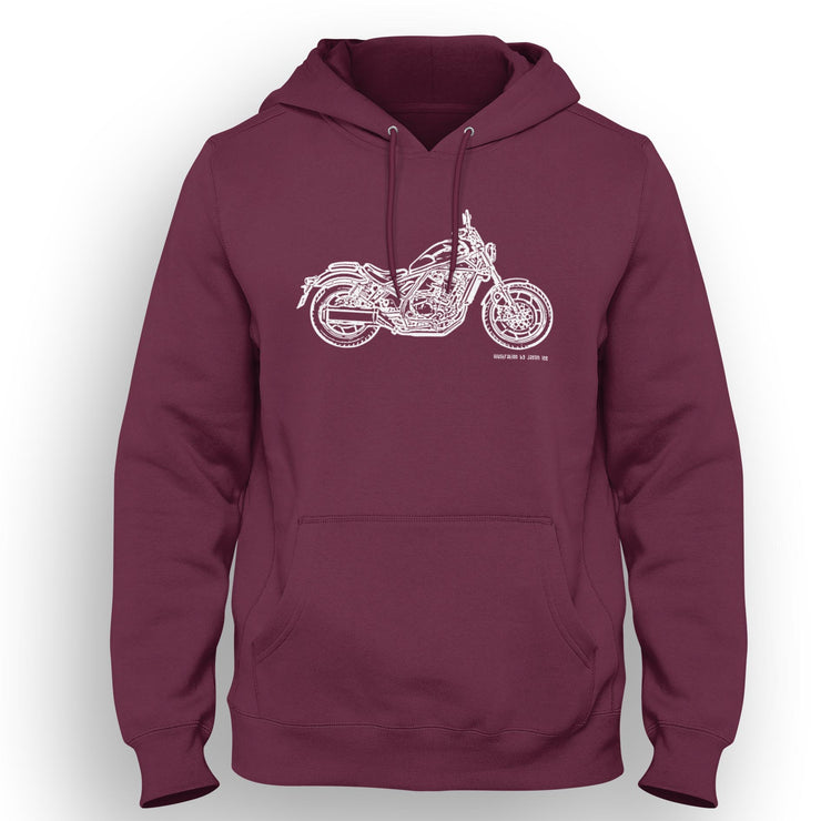 JL Illustration For A Honda Rebel 1100 Motorbike Fan Hoodie