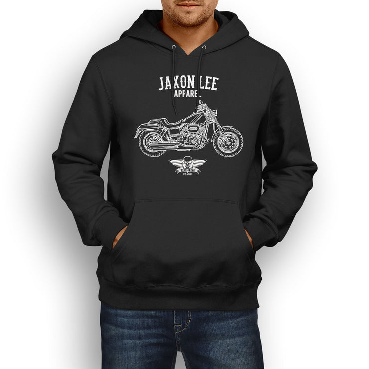 Jaxon Lee Harley Davidson Fat Bob inspired Motorcycle Art Hoody - Jaxon lee