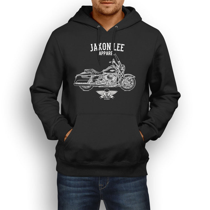 Jaxon Lee Art Hoodie aimed at fans of Harley Davidson Road King Motorbike