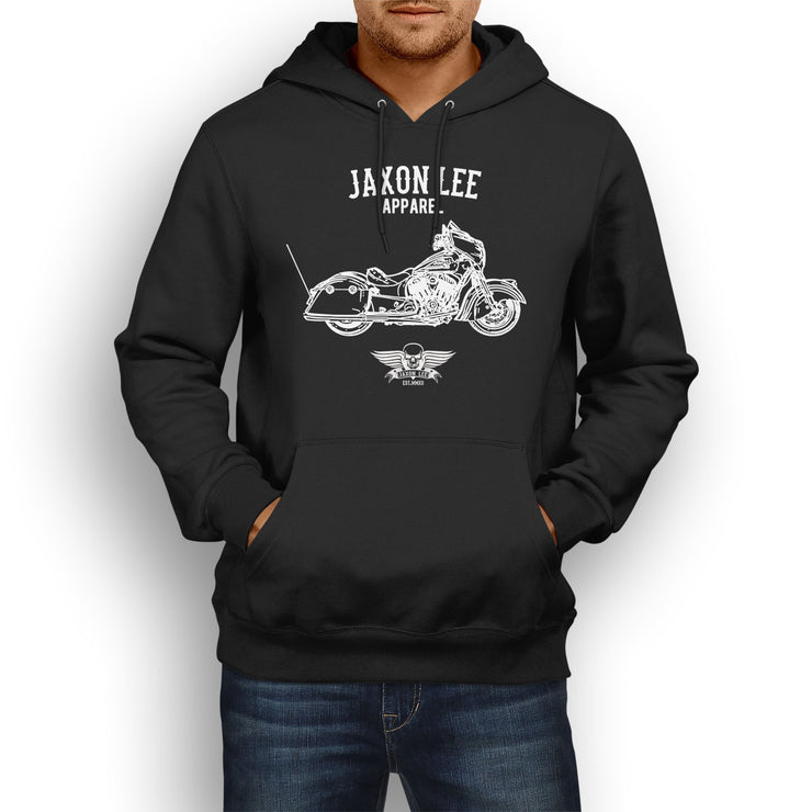 Jaxon Lee Illustration For A Indian Chieftain Dark Horse Motorbike Fan Hoodie