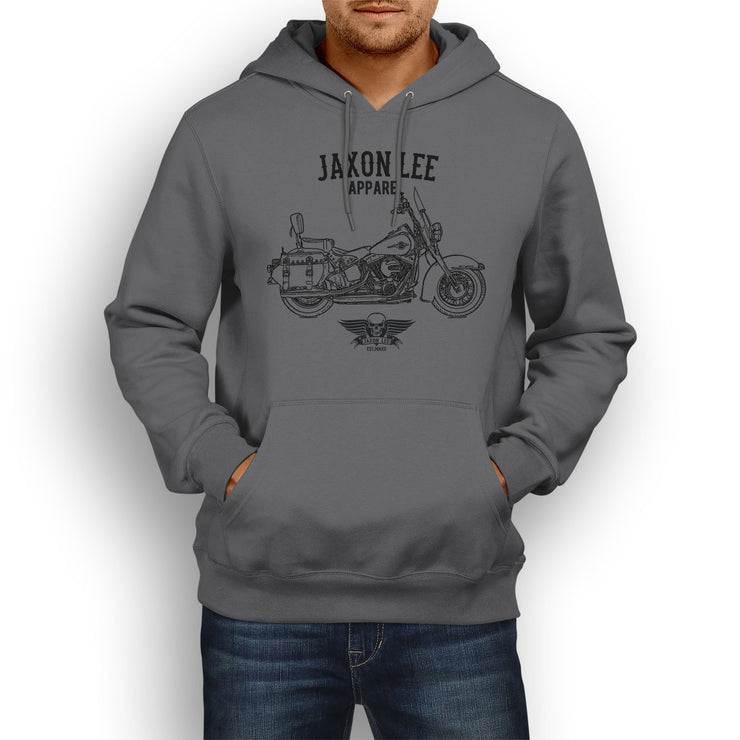Jaxon Lee Harley Davidson Heritage Softail Classic inspired Motorcycle Art Hoody - Jaxon lee