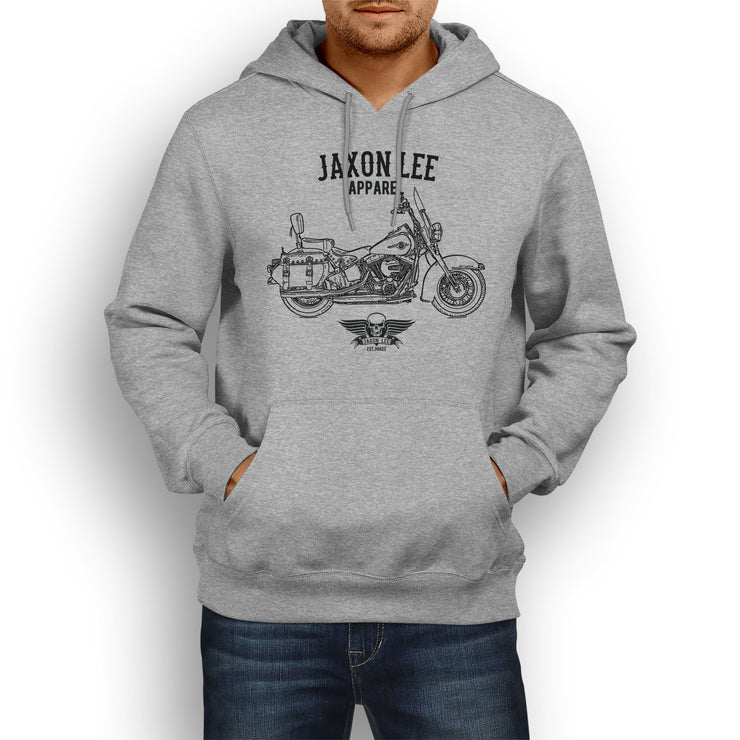Jaxon Lee Harley Davidson Heritage Softail Classic inspired Motorcycle Art Hoody - Jaxon lee