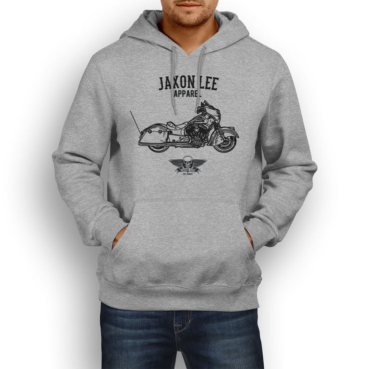 Jaxon Lee Illustration For A Indian Chieftain Dark Horse Motorbike Fan Hoodie