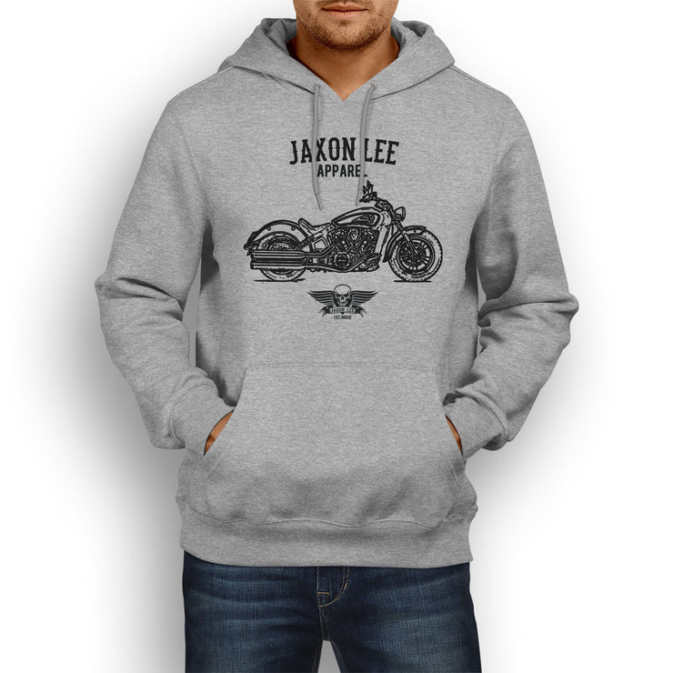 Jaxon Lee Illustration For A Indian Scout Motorbike Fan Hoodie