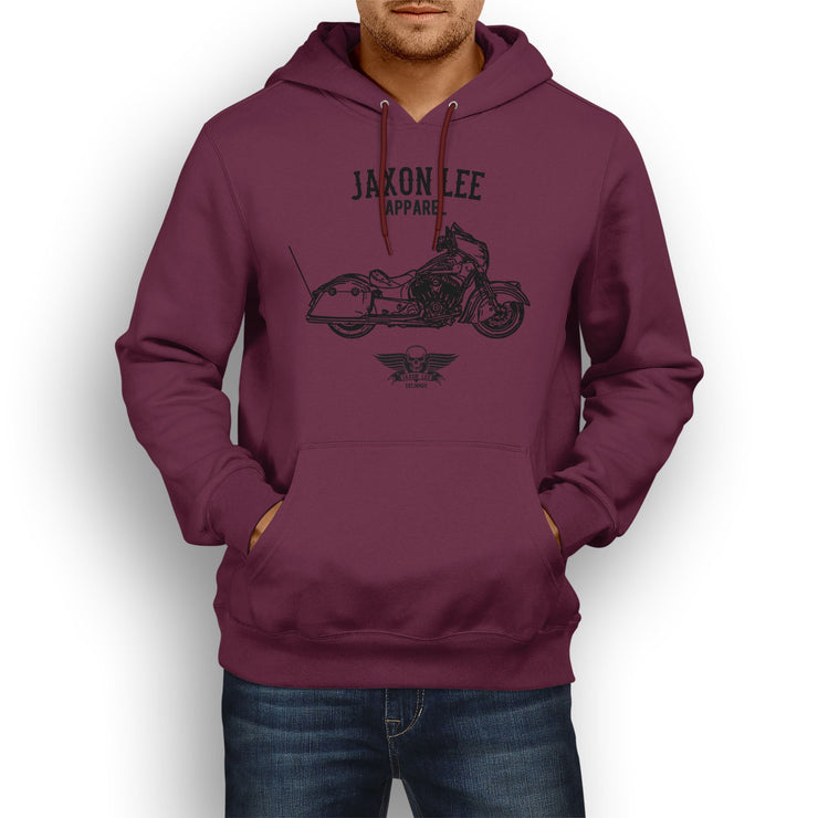 Jaxon Lee Illustration For A Indian Chieftain Dark Horse Motorbike Fan Hoodie