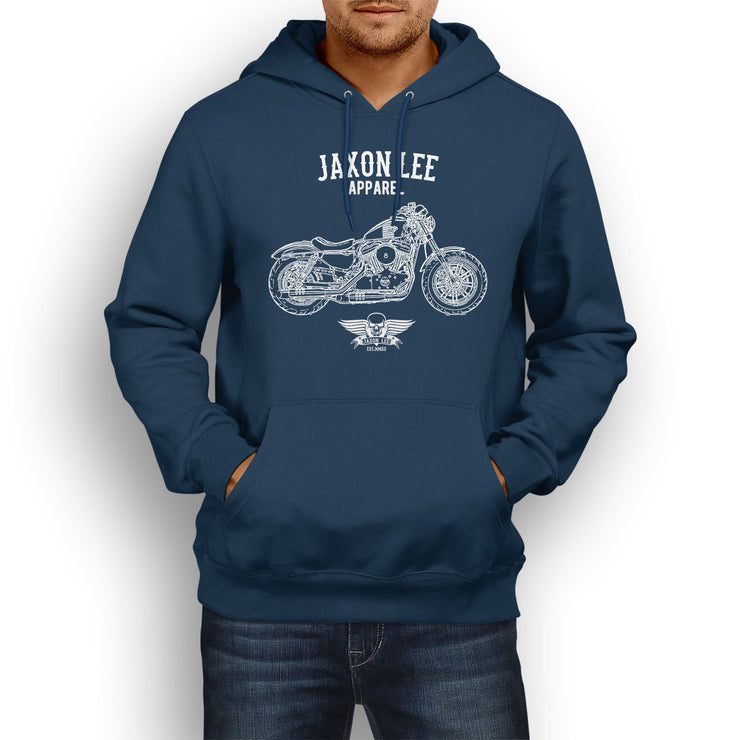 Jaxon Lee Harley Davidson Forty Eight inspired Motorcycle Art Hoody - Jaxon lee