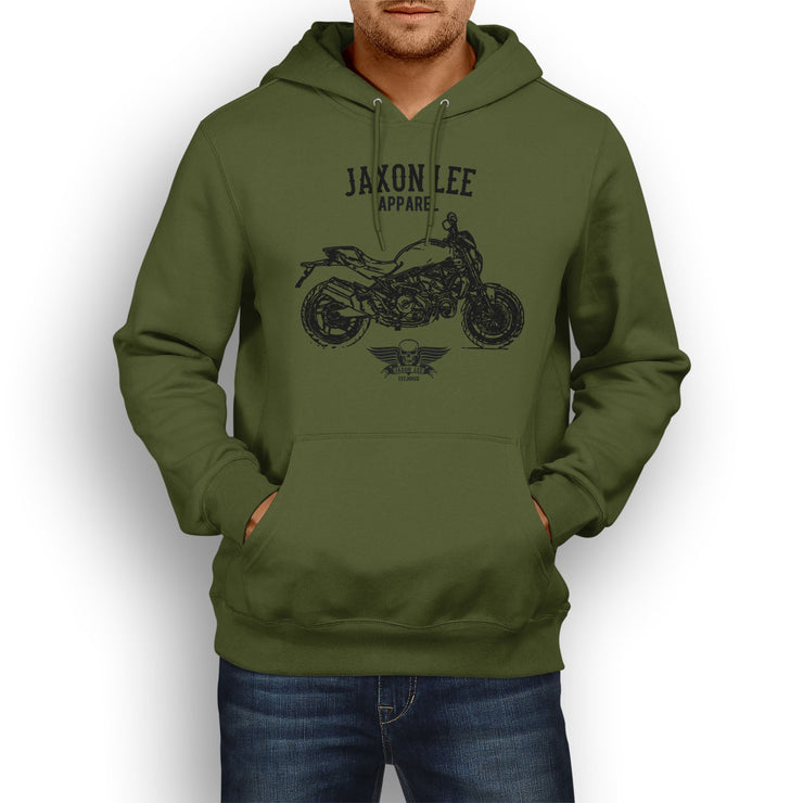 Jaxon Lee Illustration For A Ducati Monster 821 Stripe Motorbike Fan Hoodie