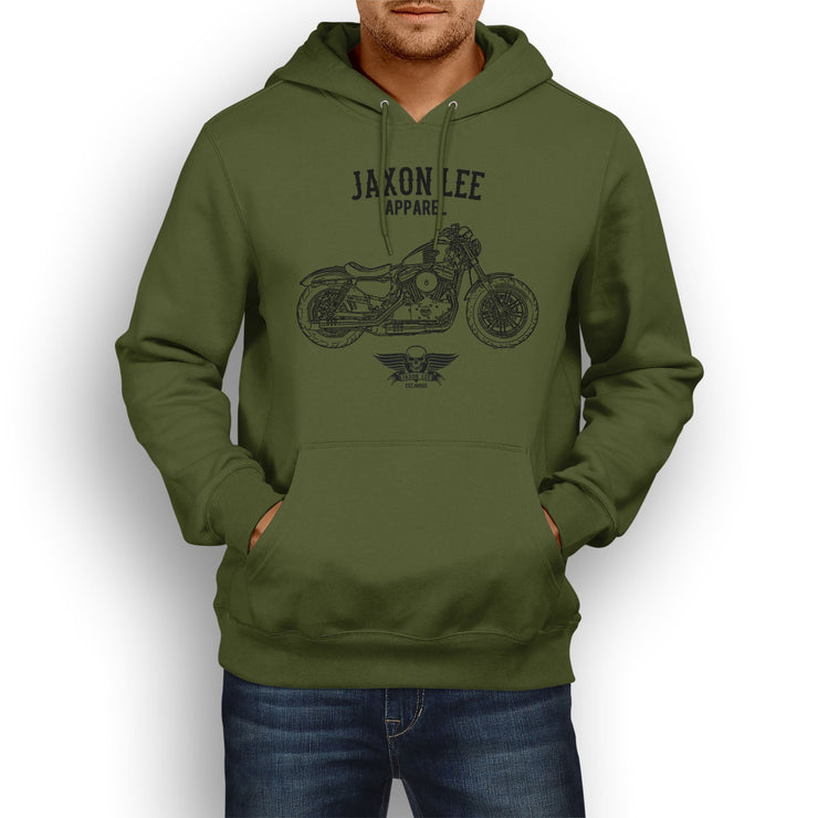 Jaxon Lee Harley Davidson Forty Eight inspired Motorcycle Art Hoody - Jaxon lee