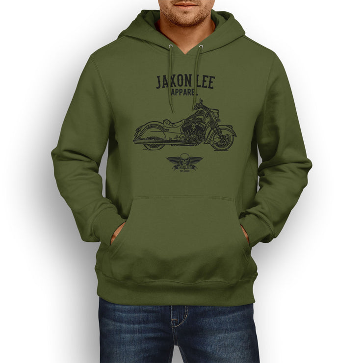 Jaxon Lee Illustration For A Indian Chief Classic Motorbike Fan Hoodie