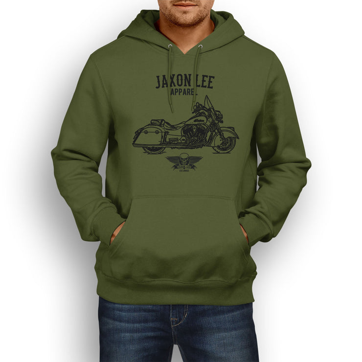 Jaxon Lee Illustration For A Indian Springfield Motorbike Fan Hoodie