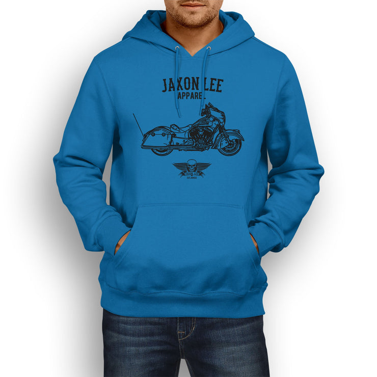 Jaxon Lee Illustration For A Indian Chieftain Dark Horse Motorbike Fan Hoodie