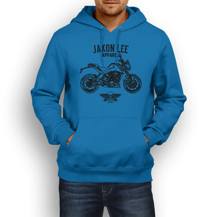 Jaxon Lee illustration for a KTM 125 Duke Motorcycle fan Hoodie