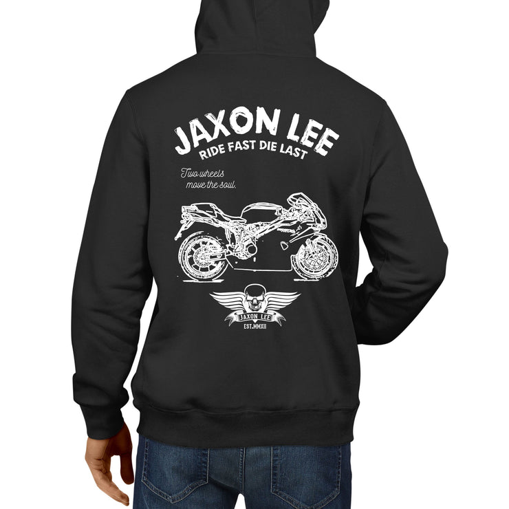 JL Ride Illustration For A Ducati 749R Motorbike Fan Hoodie