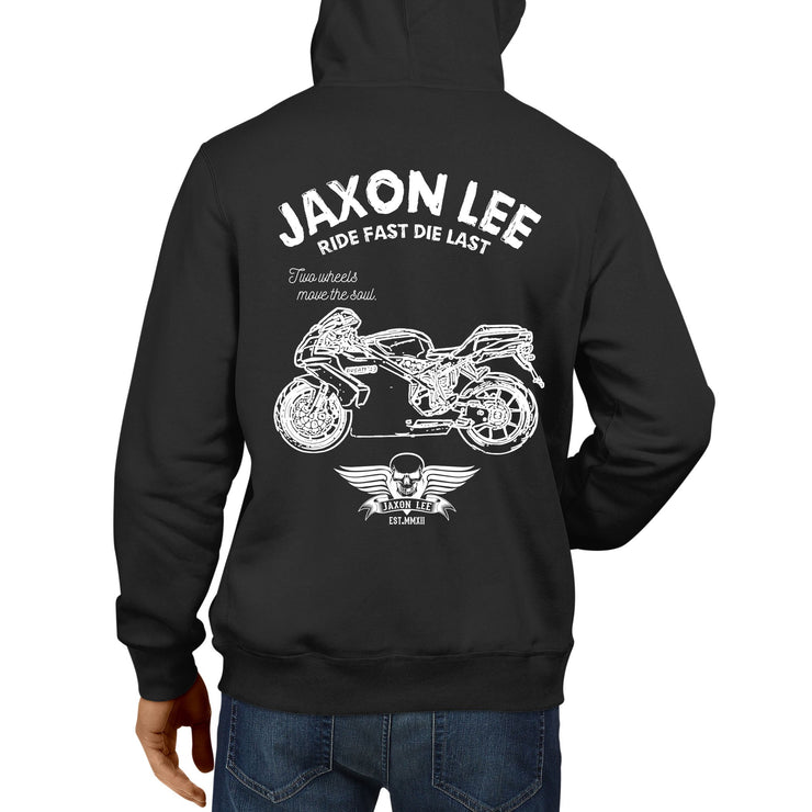 JL Ride Illustration For A Ducati 749 Motorbike Fan Hoodie
