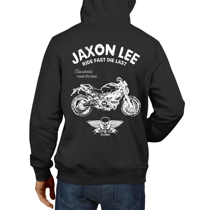 JL Ride Illustration For A Ducati Monster 696 Motorbike Fan Hoodie
