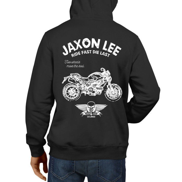 JL Ride Illustration For A Ducati Monster 796 Motorbike Fan Hoodie
