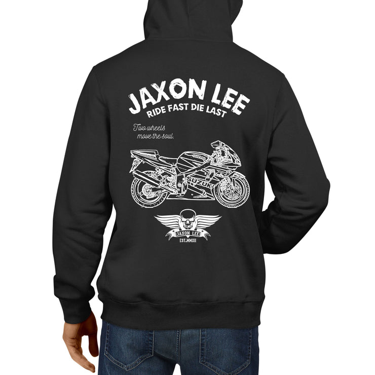 JL Ride Illustration For A Suzuki GSXR 750 2003 Motorbike Fan Hoodie