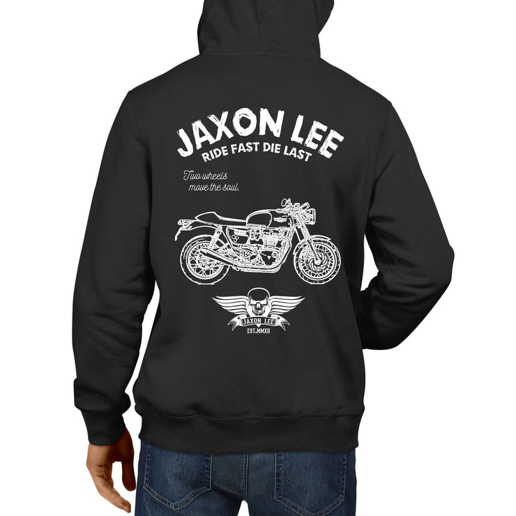 JL Ride Illustration For A Triumph Thruxton 1200 Motorbike Fan Hoodie