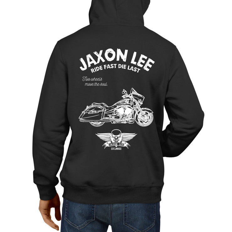 JL Ride Illustration For A Victory Cross Country Motorbike Fan Hoodie