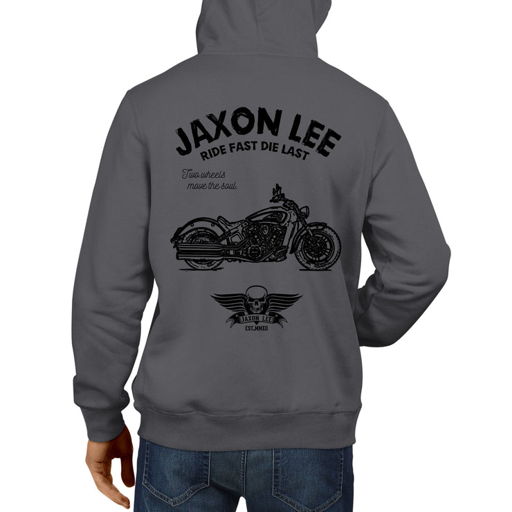JL Ride Illustration For A Indian Scout Motorbike Fan Hoodie