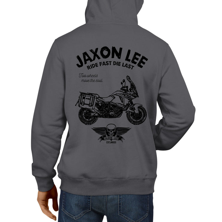 JL Ride illustration for a KTM 1290 Super Adventure T Motorbike fan Hoodie