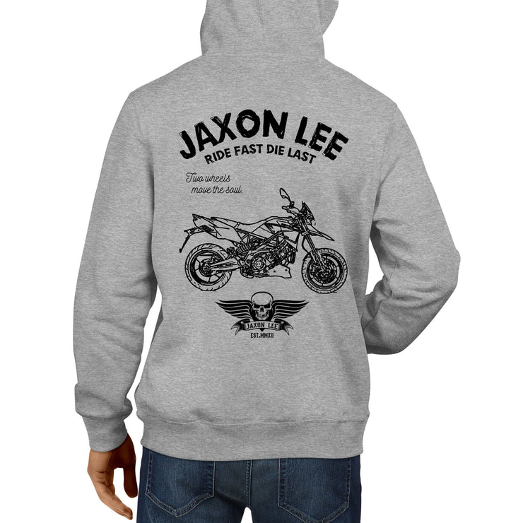 JL Ride Illustration for a Aprilia Dorsoduro 1200 Motorbike fan Hoodie
