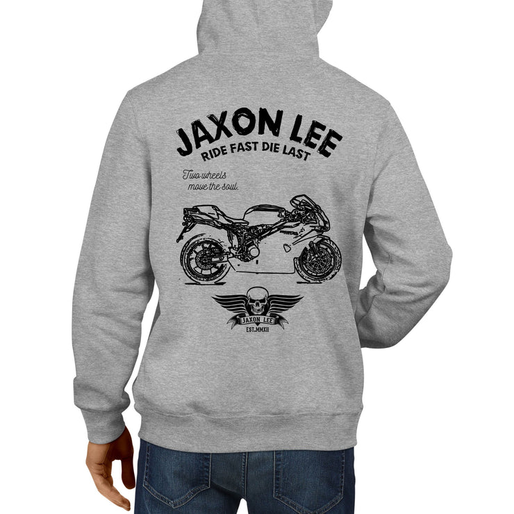 JL Ride Illustration For A Ducati 749R Motorbike Fan Hoodie