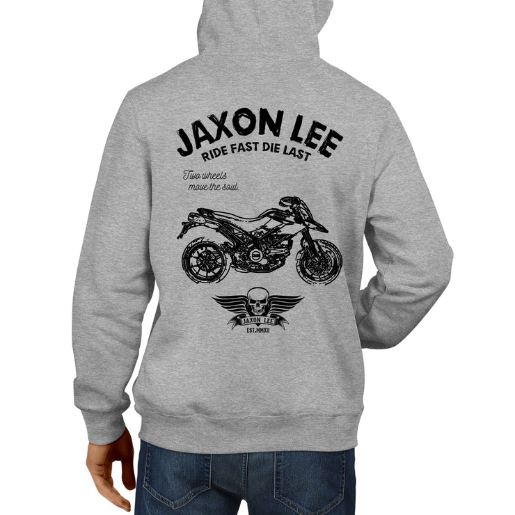 JL Ride Illustration For A Ducati Hypermotard 796 Motorbike Fan Hoodie