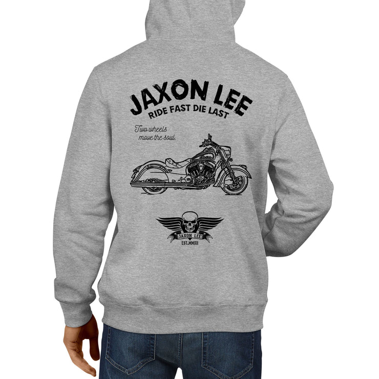 JL Ride Illustration For A Indian Chief Classic Motorbike Fan Hoodie