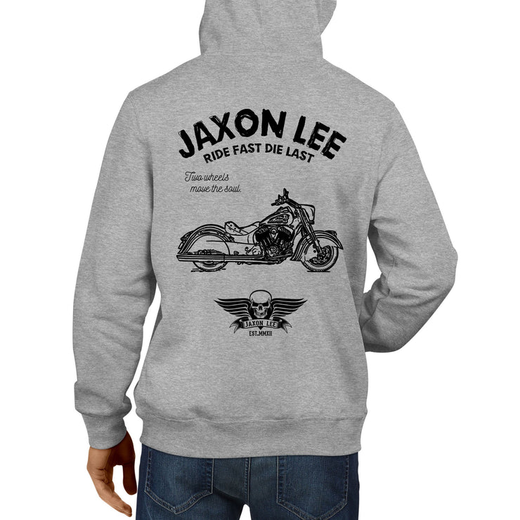 JL Ride Illustration For A Indian Chief Dark Horse Motorbike Fan Hoodie