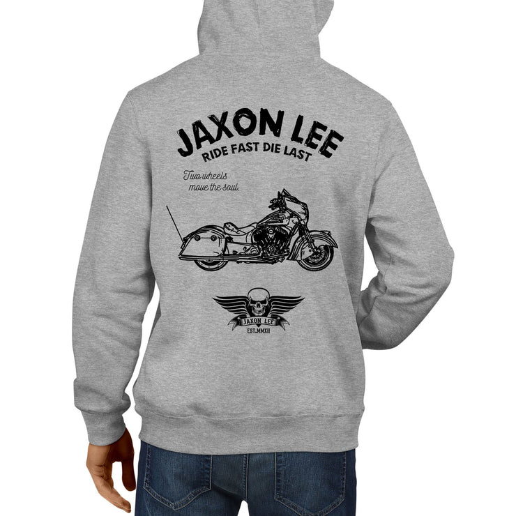 JL Ride Illustration For A Indian Chieftain Dark Horse Motorbike Fan Hoodie