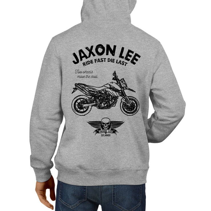 JL Ride illustration for a KTM 950 Supermoto R Motorbike fan Hoodie