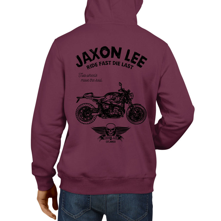 JL Ride Illustration For A BMW RNineT 2017 Motorbike Fan Hoodie