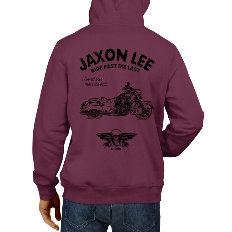 JL Ride Illustration For A Indian Chief Classic Motorbike Fan Hoodie