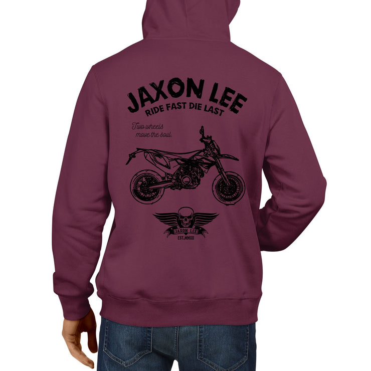 JL Ride illustration for a KTM 690 SMC R Motorbike fan Hoodie