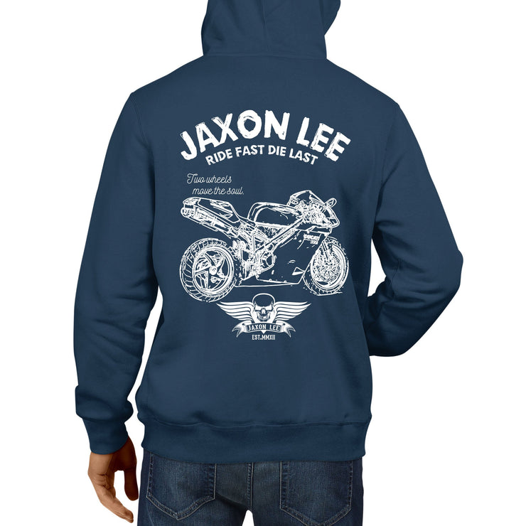 JL Ride Illustration For A Ducati 996R Motorbike Fan Hoodie