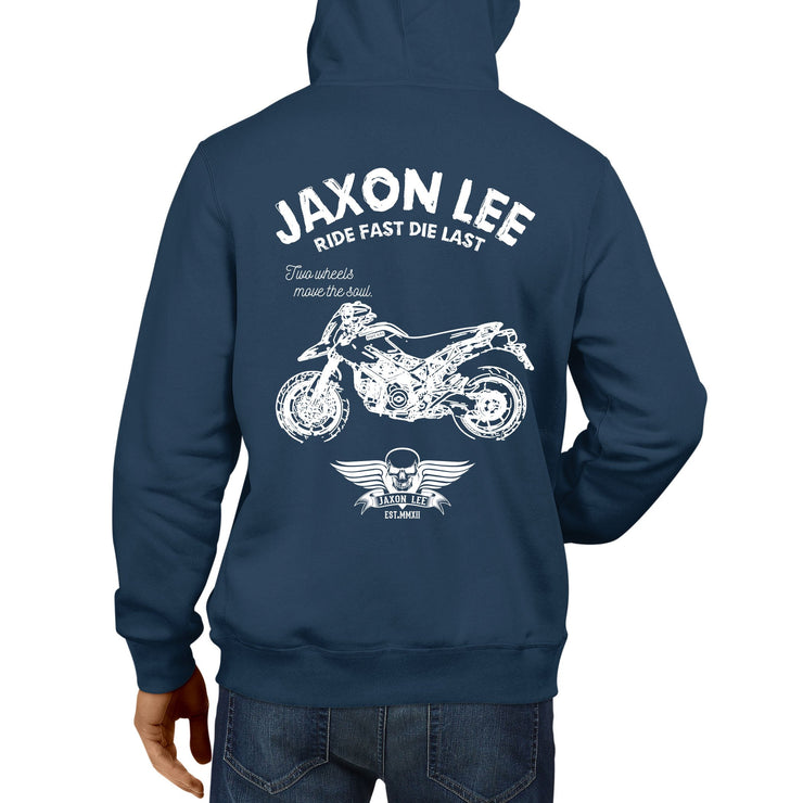 JL Ride Illustration For A Ducati Hypermotard 1100EVO Motorbike Fan Hoodie