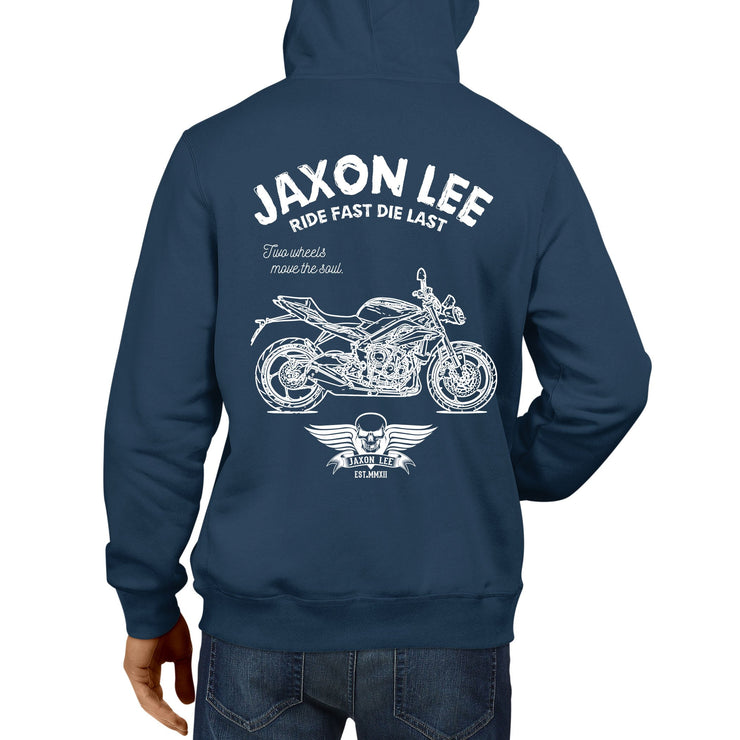 JL Ride Illustration For A Triumph Street Triple 2016 Motorbike Fan Hoodie