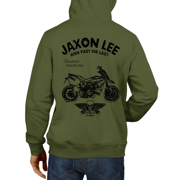 JL Ride Illustration For A Ducati Hyperstrada 1100 Motorbike Fan Hoodie